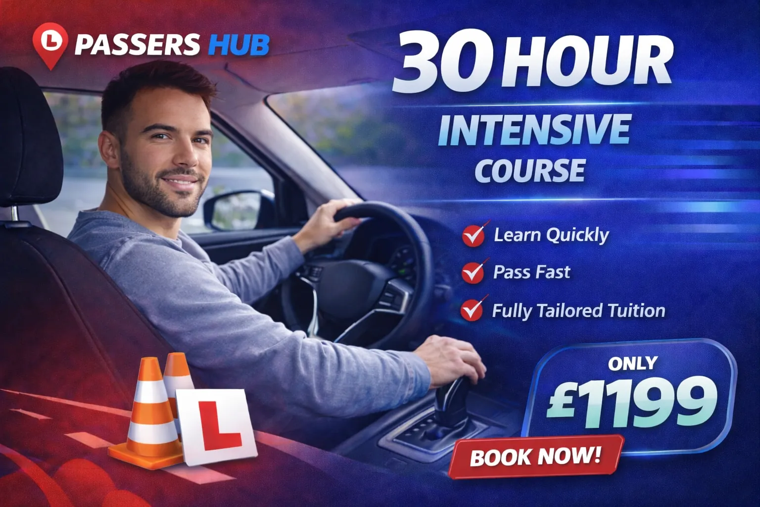 30 hour intensive driving course with DVSA approved instructors at Passers Hub Driving School
