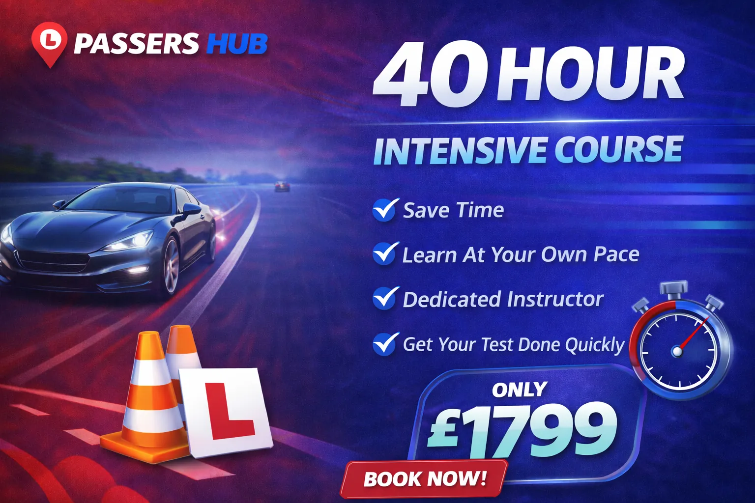 40 hour intensive driving course fast track to passing with Passers Hub Driving School